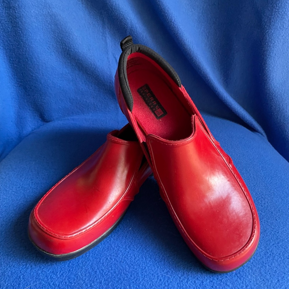 👞 Sperry Top Sider Slide on Clogs/Loafers Bright Red. NWOB. 👞